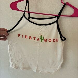Fiesta Mode White Tank Top